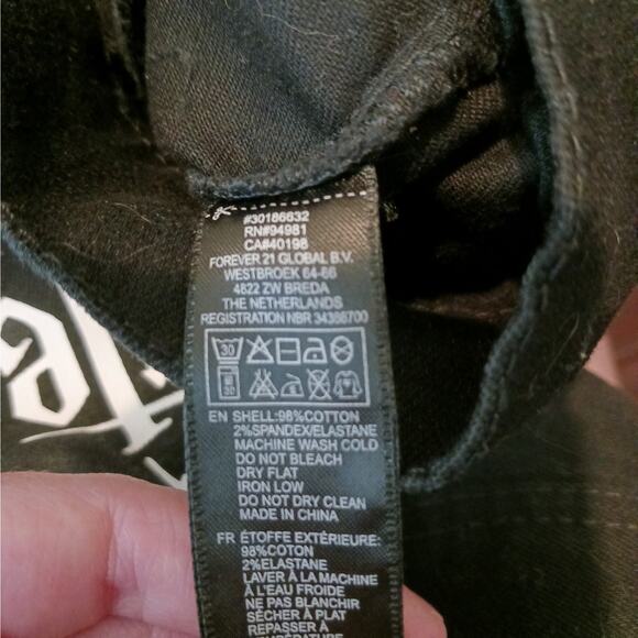 Forever 21 Wednesday Addams Black Denim Zip Up Vest NWOT - Picture 9 of 9